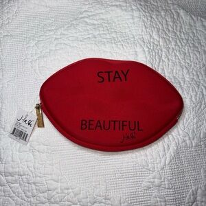 Lip-Shaped Red Cosmetic Bag